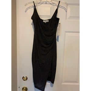 Black Shimmer Midi Dress